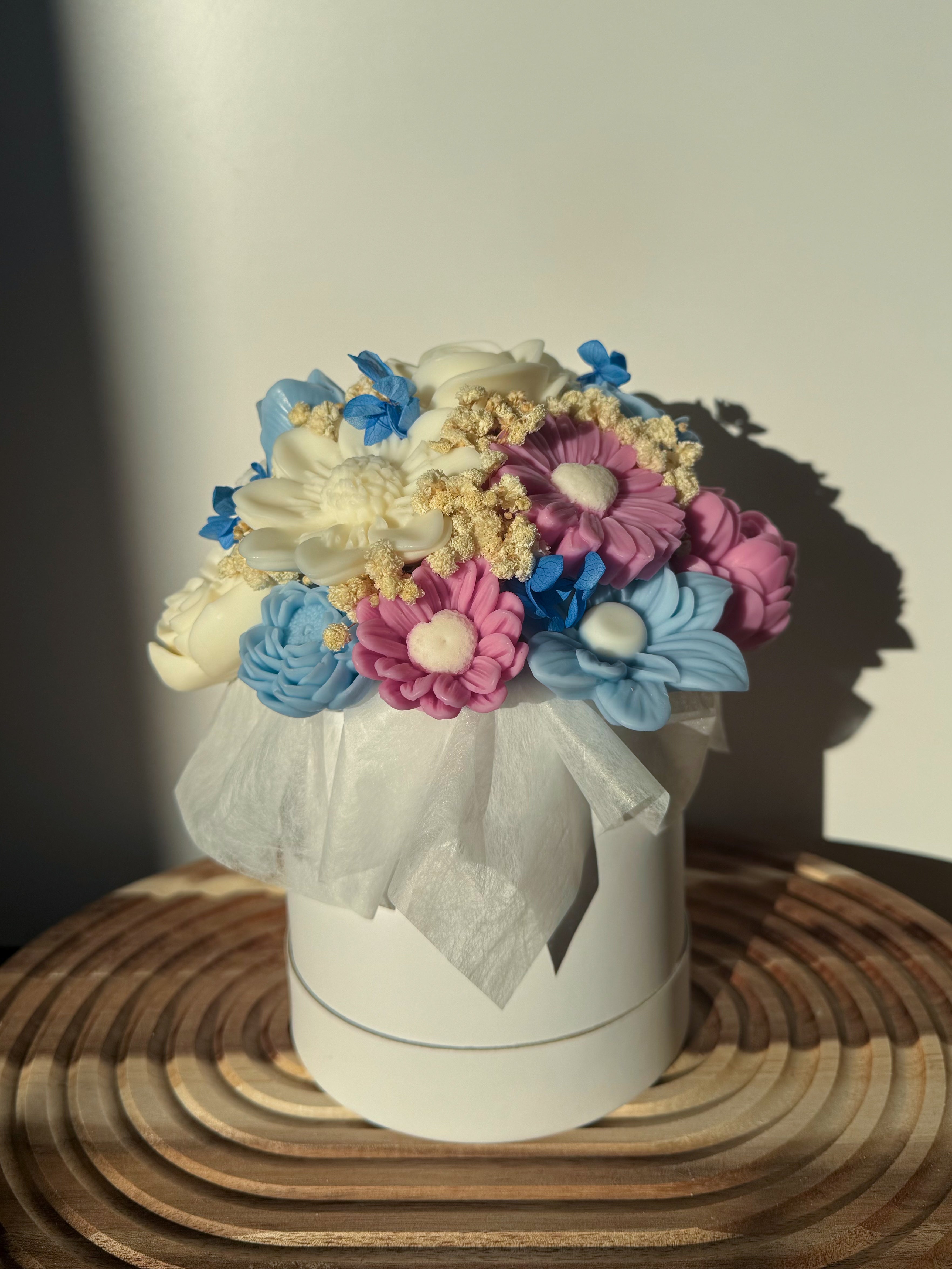 Wachsblumenstrauß „Rosy Sky“