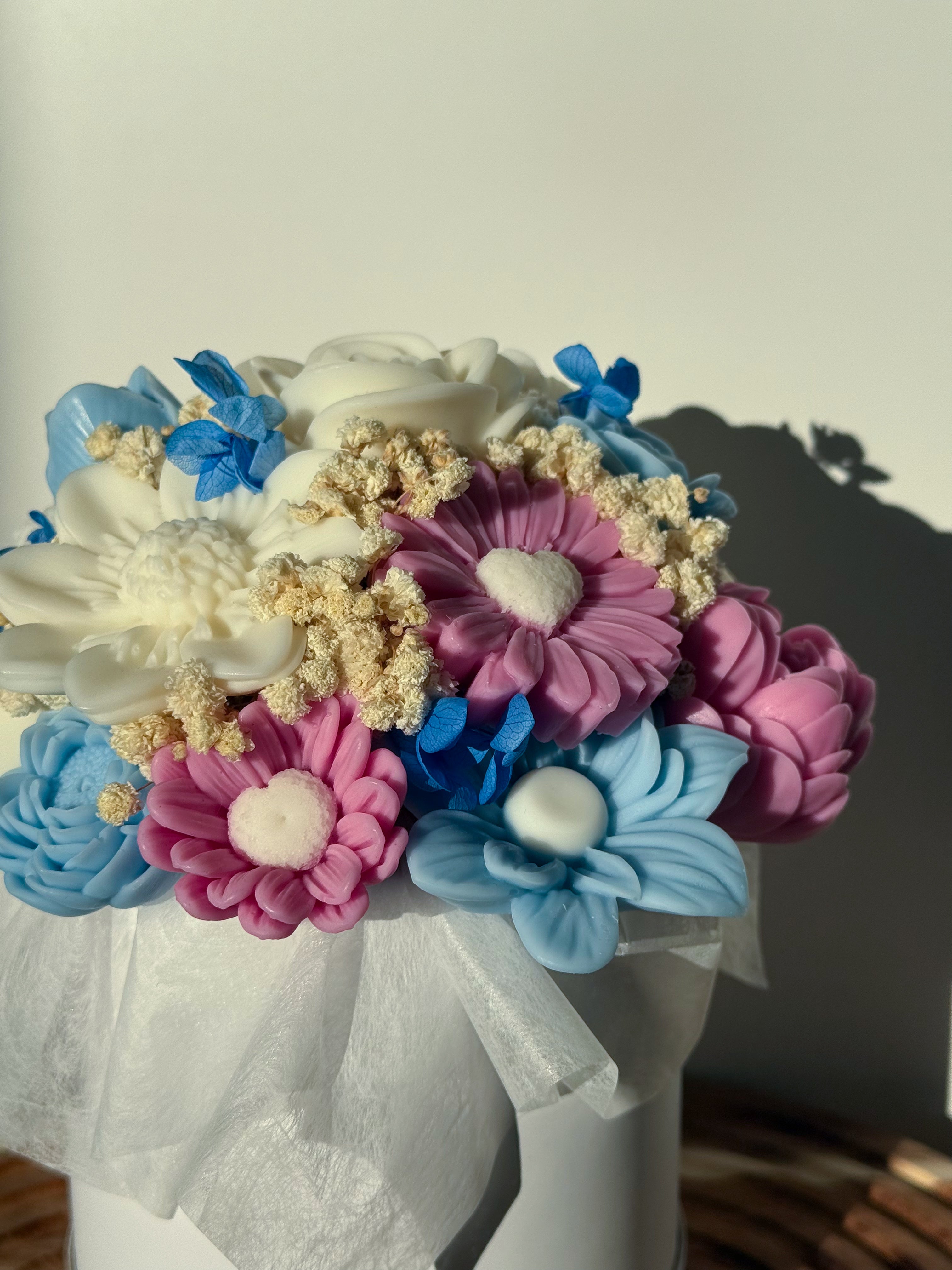 Wachsblumenstrauß „Rosy Sky“