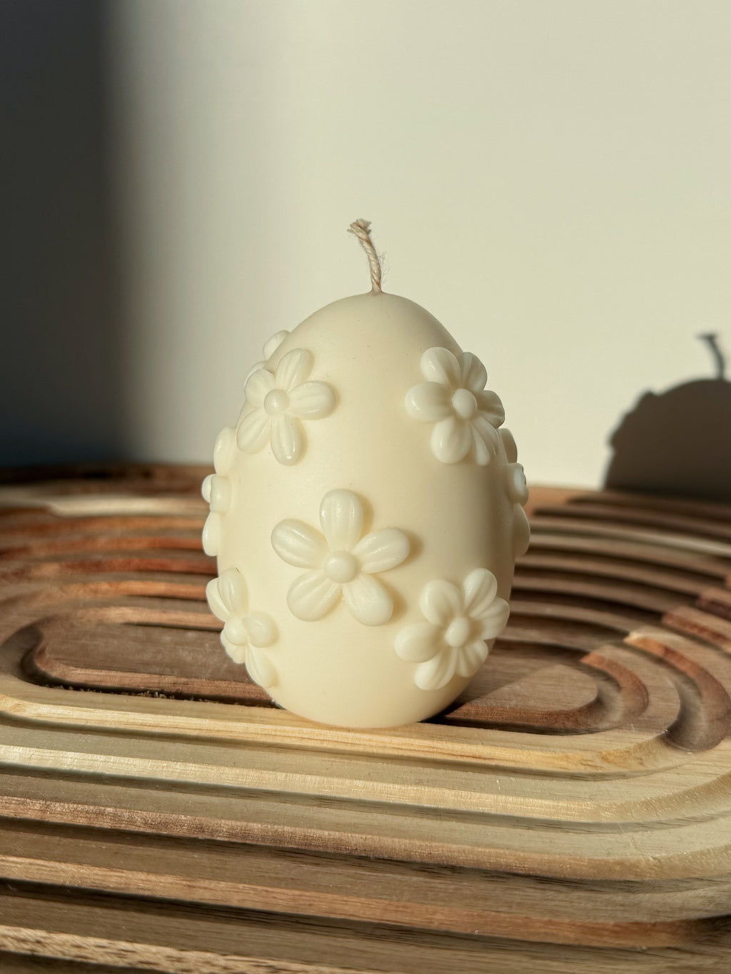 Standkerze „Osterei mit Blumen“