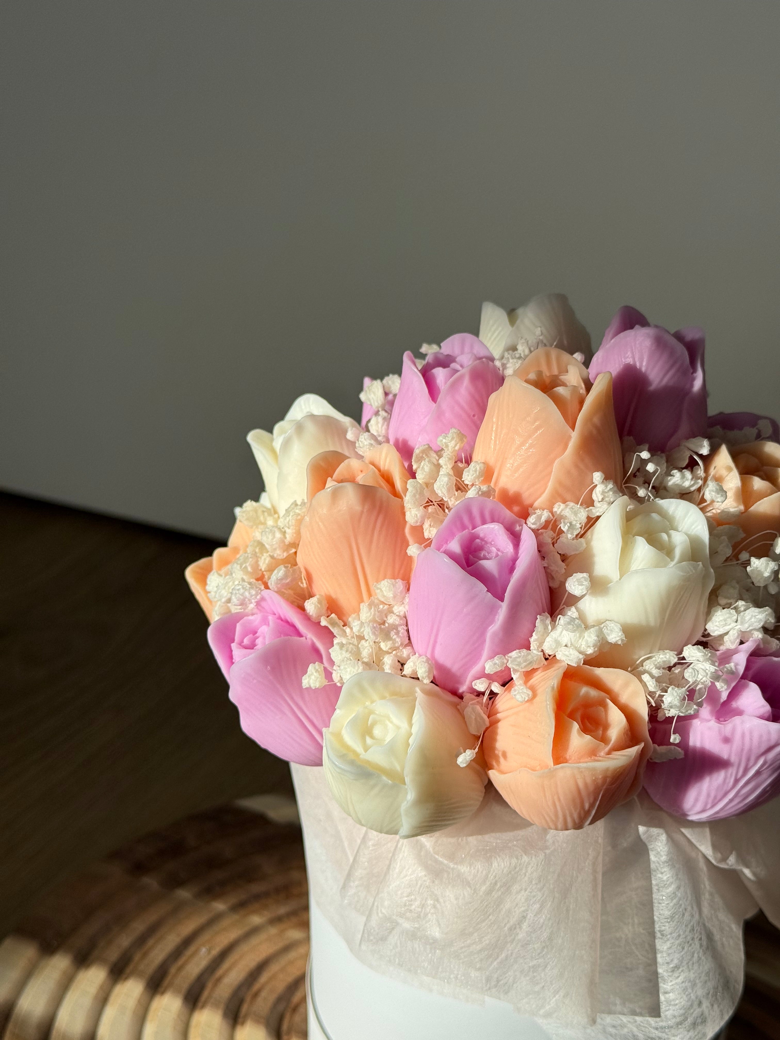 Wachsblumenstrauß „Sunset Tulipa“