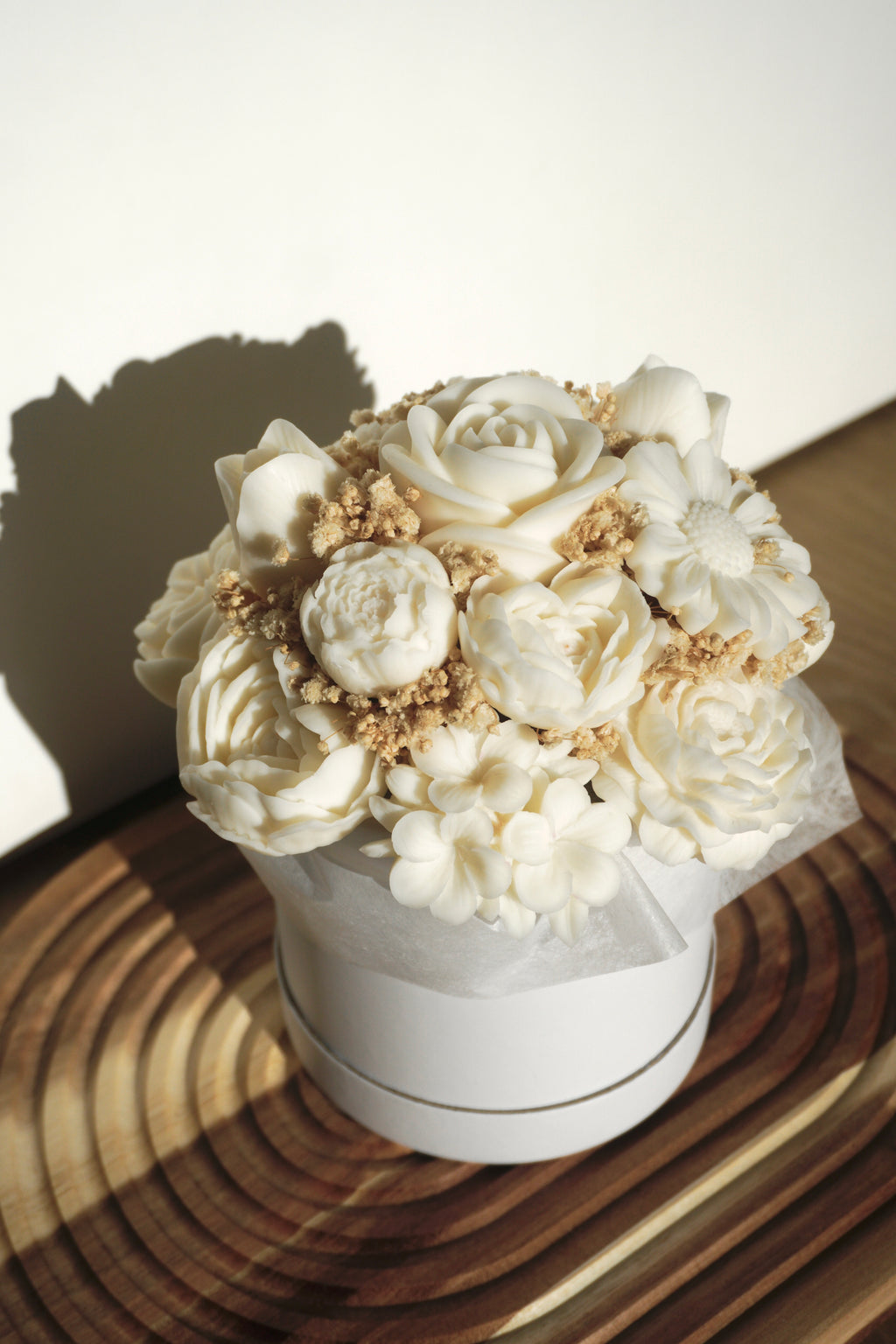 Wachsblumenstrauß „Amy“ - creme