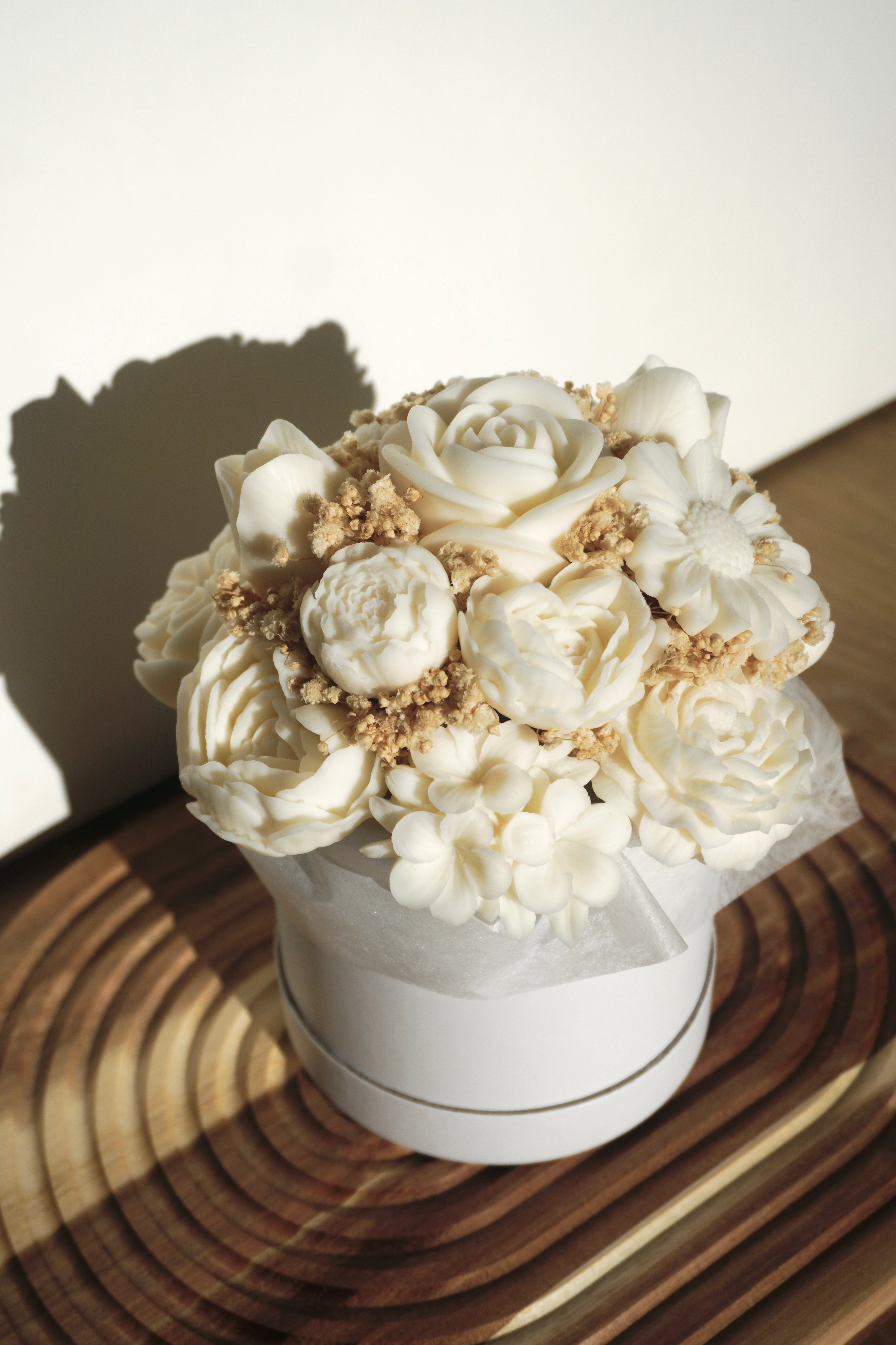 Wachsblumenstrauß „Amy“ - creme